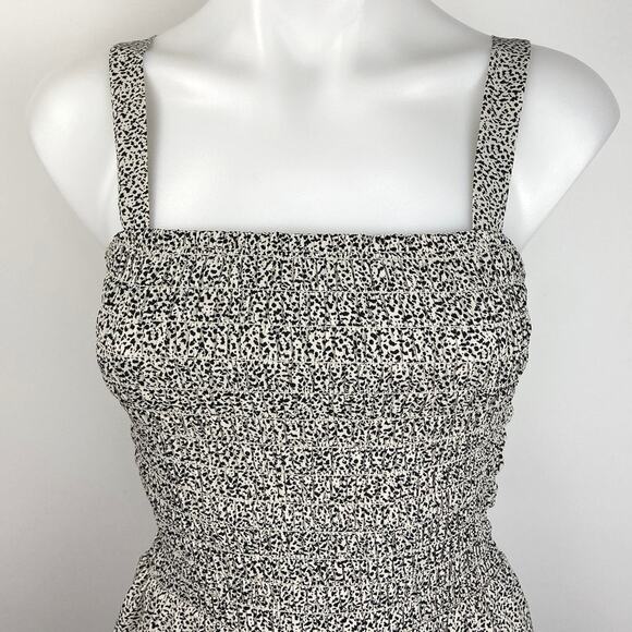 Jessica Simpson Black White Smocked Ruffle Tiered Sleeveless Mini Sundress Sz S - Picture 3 of 5